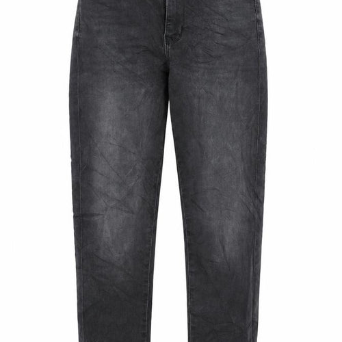 Marks and Spencer Womens Grey Cotton Straight Jeans Size 6 L24 in Regular Zip