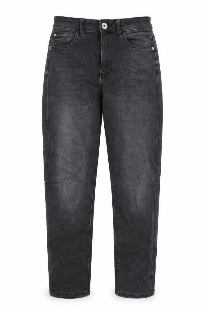 Marks and Spencer Womens Grey Cotton Straight Jeans Size 6 L24 in Regular Zip