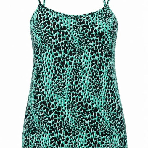 New Look Womens Green Animal Print Viscose A-Line Size 12 Scoop Neck Pullover