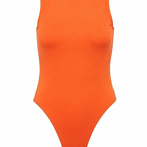 Primark Womens Orange Polyamide Bodysuit One-Piece Size XS L9 in Snap