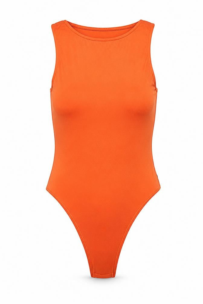 Primark Womens Orange Polyamide Bodysuit One-Piece Size XS L9 in Snap