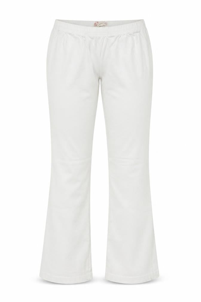 Fabric Womens White Cotton Bootcut Jeans Size 12 L29.5 in Regular