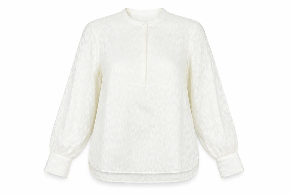 French Connection Womens White Polyester Basic Blouse Size 14 Crew Neck