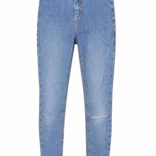 Topshop Womens Blue Cotton Skinny Jeans Size 28 in L27 in Regular Zip