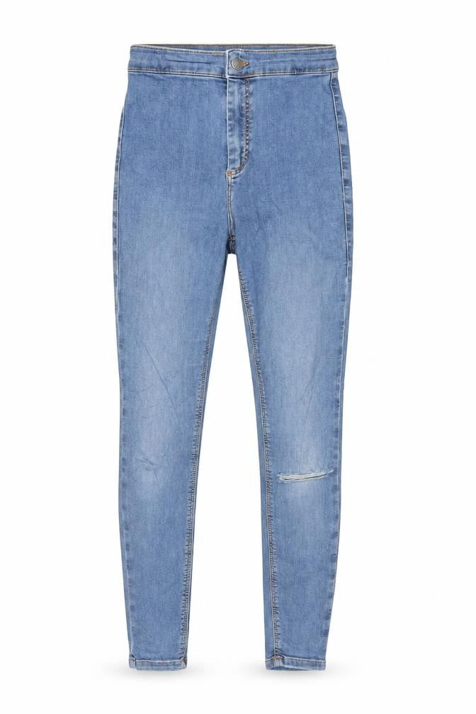 Topshop Womens Blue Cotton Skinny Jeans Size 28 in L27 in Regular Zip