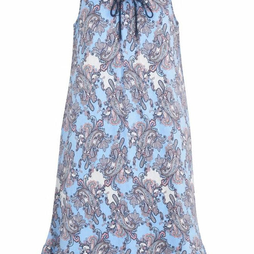 Company Womens Blue Floral Rayon Tank Dress Size S Round Neck Pullover