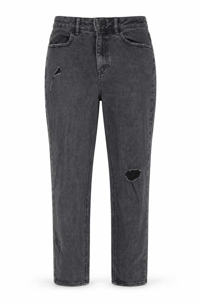 TU Womens Grey Cotton Mom Jeans Size 28 in L28 in Regular Button