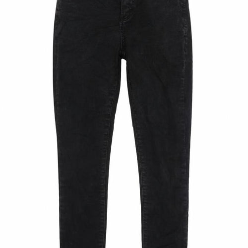 Topshop Womens Black Cotton Skinny Jeans Size 26 in L30 in Regular Zip