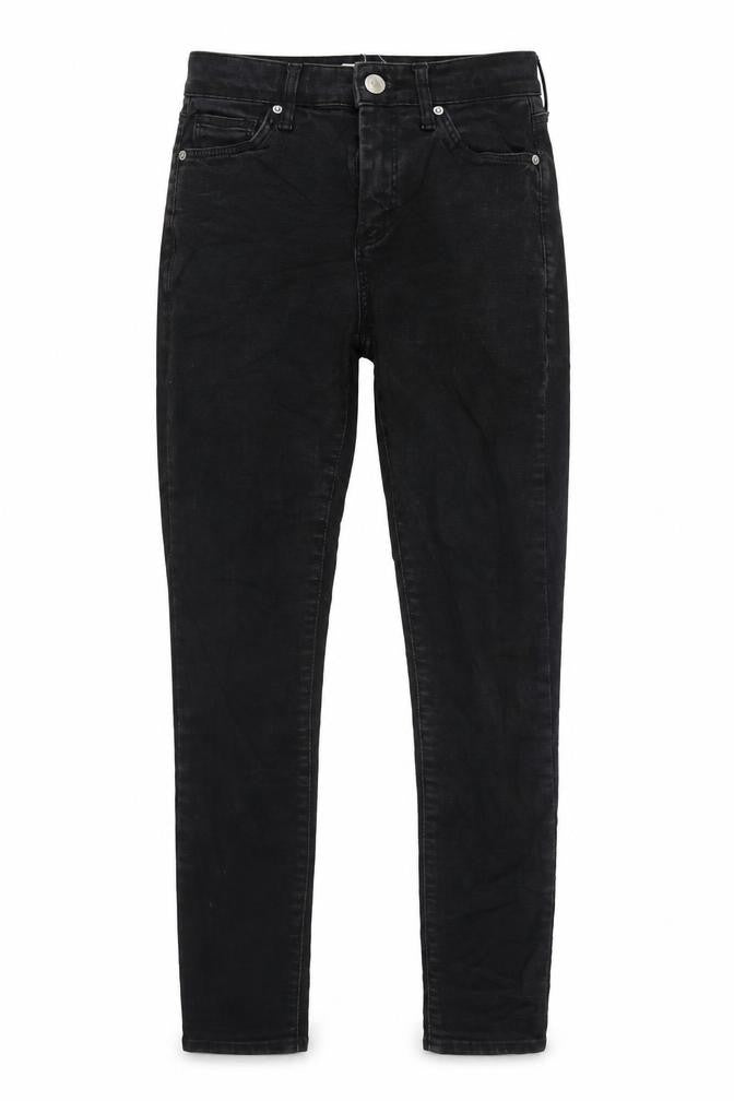Topshop Womens Black Cotton Skinny Jeans Size 26 in L30 in Regular Zip