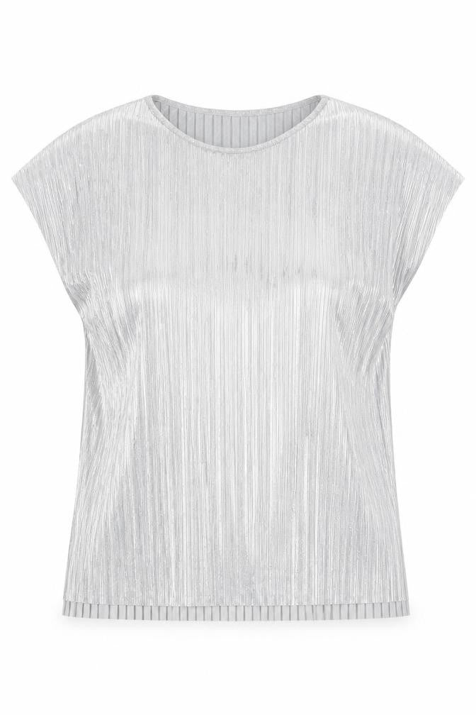 Apricot Womens Silver Polyester Basic Polo Size 8 Round Neck