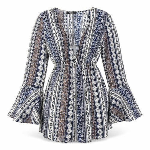 Paper Heart Womens Multicoloured Geometric Polyester Skater Dress Size 6 V-Neck Pullover - Frill