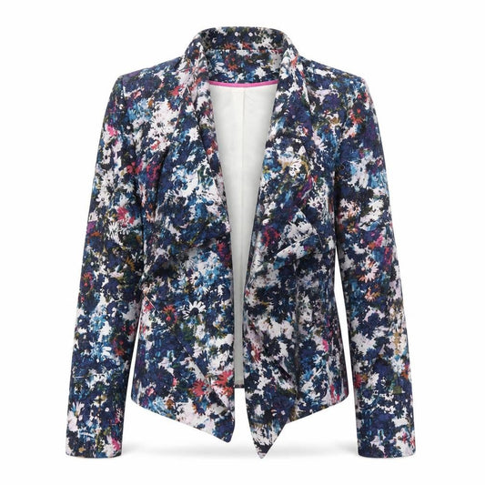 Front view of New Look women’s multicoloured floral jacket blazer, size UK 10
