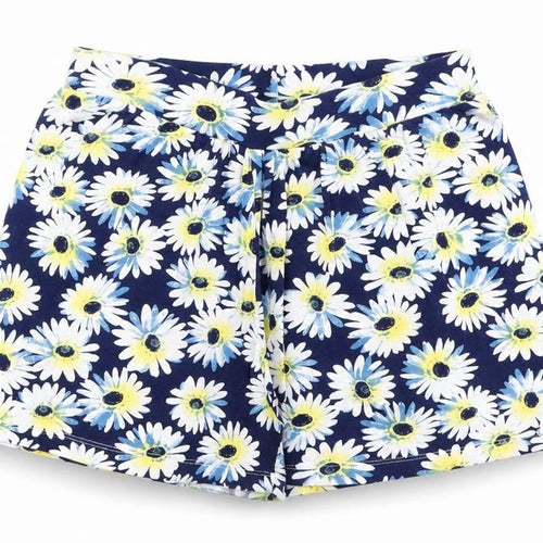ASOS Womens Blue Floral Viscose Boyfriend Shorts Size 8 Regular Pull On