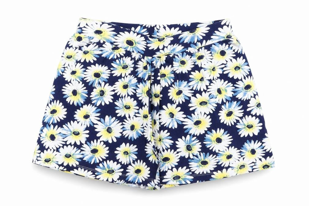 ASOS Womens Blue Floral Viscose Boyfriend Shorts Size 8 Regular Pull On