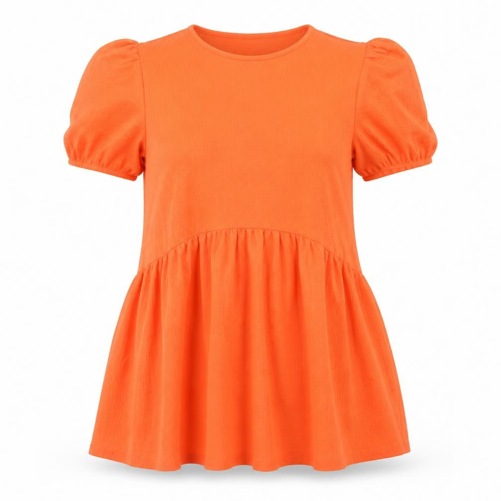 Primark Womens Orange Polyester A-Line Size S Crew Neck Pullover