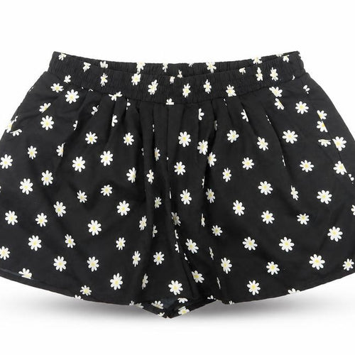 Denim & Co. Womens Black Floral Polyester Paperbag Shorts Size 10 L3 in Regular Pull On
