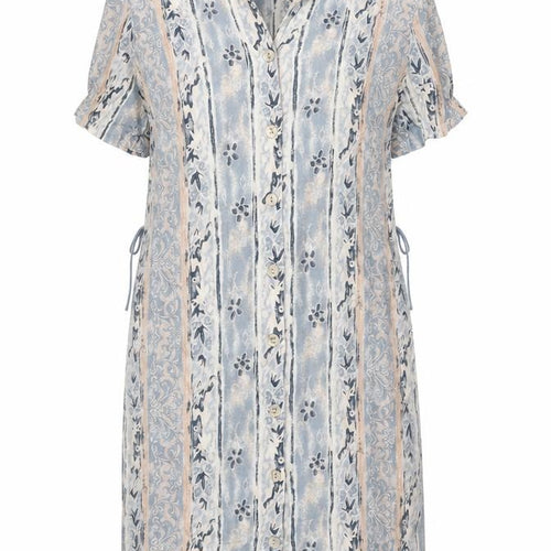 Marks and Spencer Womens Multicoloured Geometric Viscose Shirt Dress Size 12 Collared Button