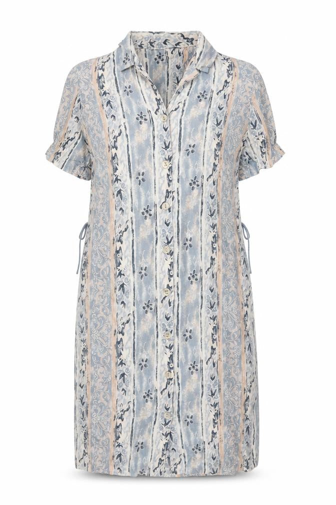 Marks and Spencer Womens Multicoloured Geometric Viscose Shirt Dress Size 12 Collared Button