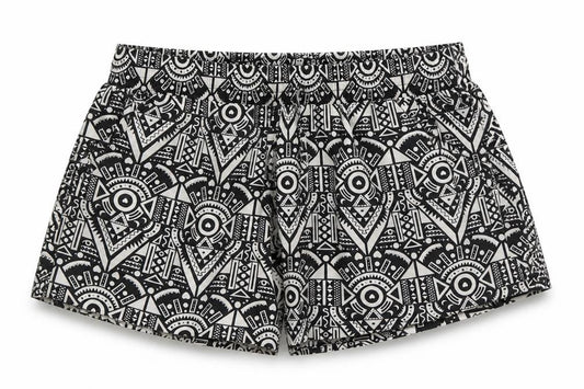 New Look Girls Black Geometric Polyester Sweat Shorts Size S L3 in Regular Drawstring
