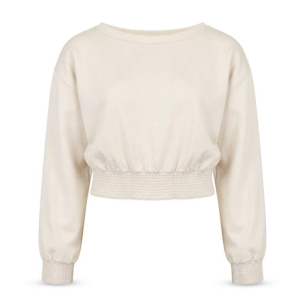 PindyDoll Womens Ivory Polyester Pullover Sweatshirt Size 10 Pullover