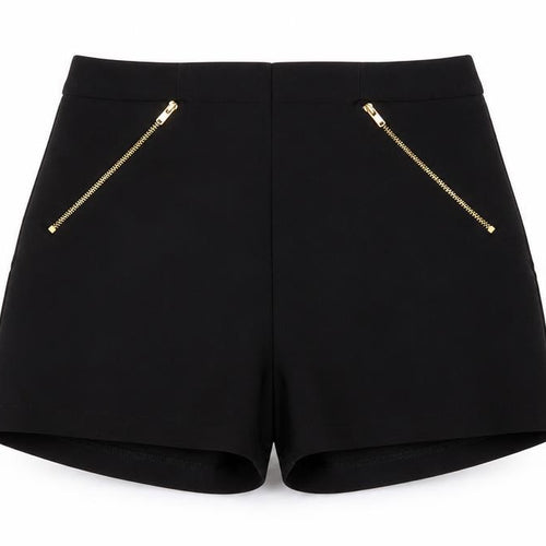 Lost Society Womens Black Polyester Hot Pants Shorts Size 10 L3 in Regular Zip