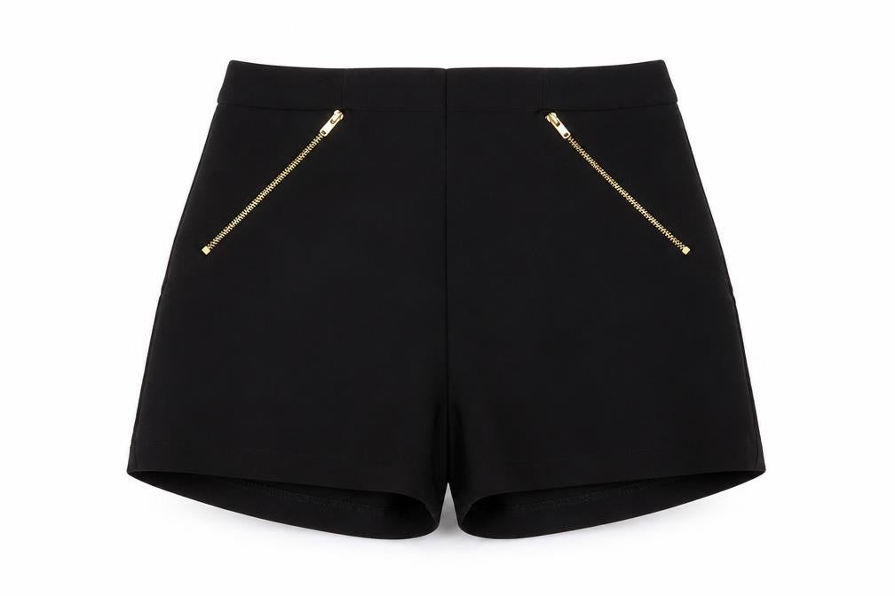 Lost Society Womens Black Polyester Hot Pants Shorts Size 10 L3 in Regular Zip