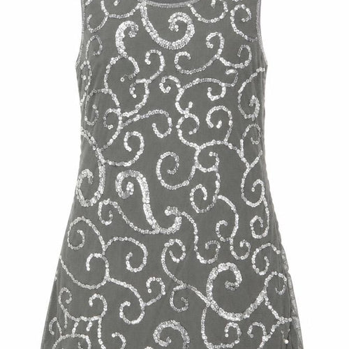 Purple Womens Green Geometric Polyester Tank Dress Size S Scoop Neck Pullover