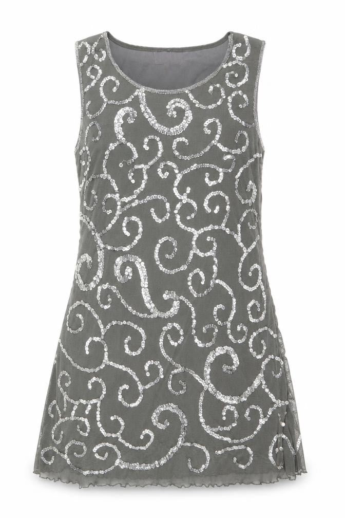 Purple Womens Green Geometric Polyester Tank Dress Size S Scoop Neck Pullover