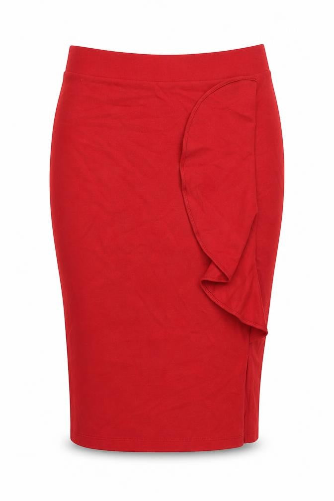 Marks and Spencer Womens Red Viscose Bandage Skirt Size 10