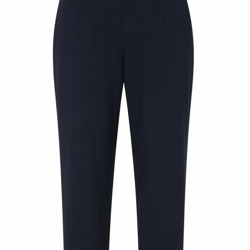 Marks and Spencer Womens Blue Viscose Carrot Trousers Size 12 L24 in Regular Button
