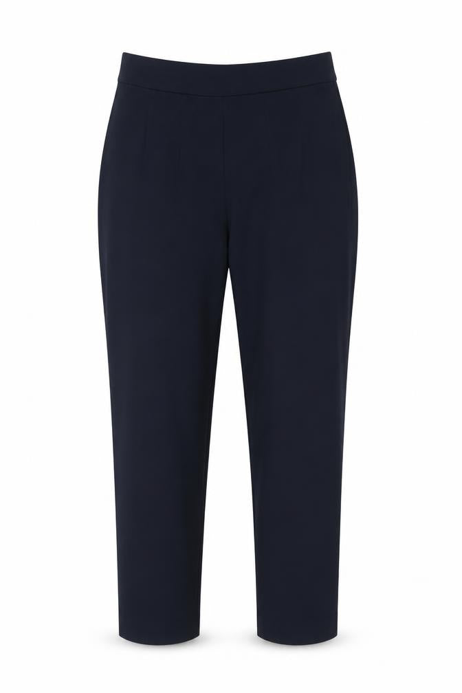 Marks and Spencer Womens Blue Viscose Carrot Trousers Size 12 L24 in Regular Button