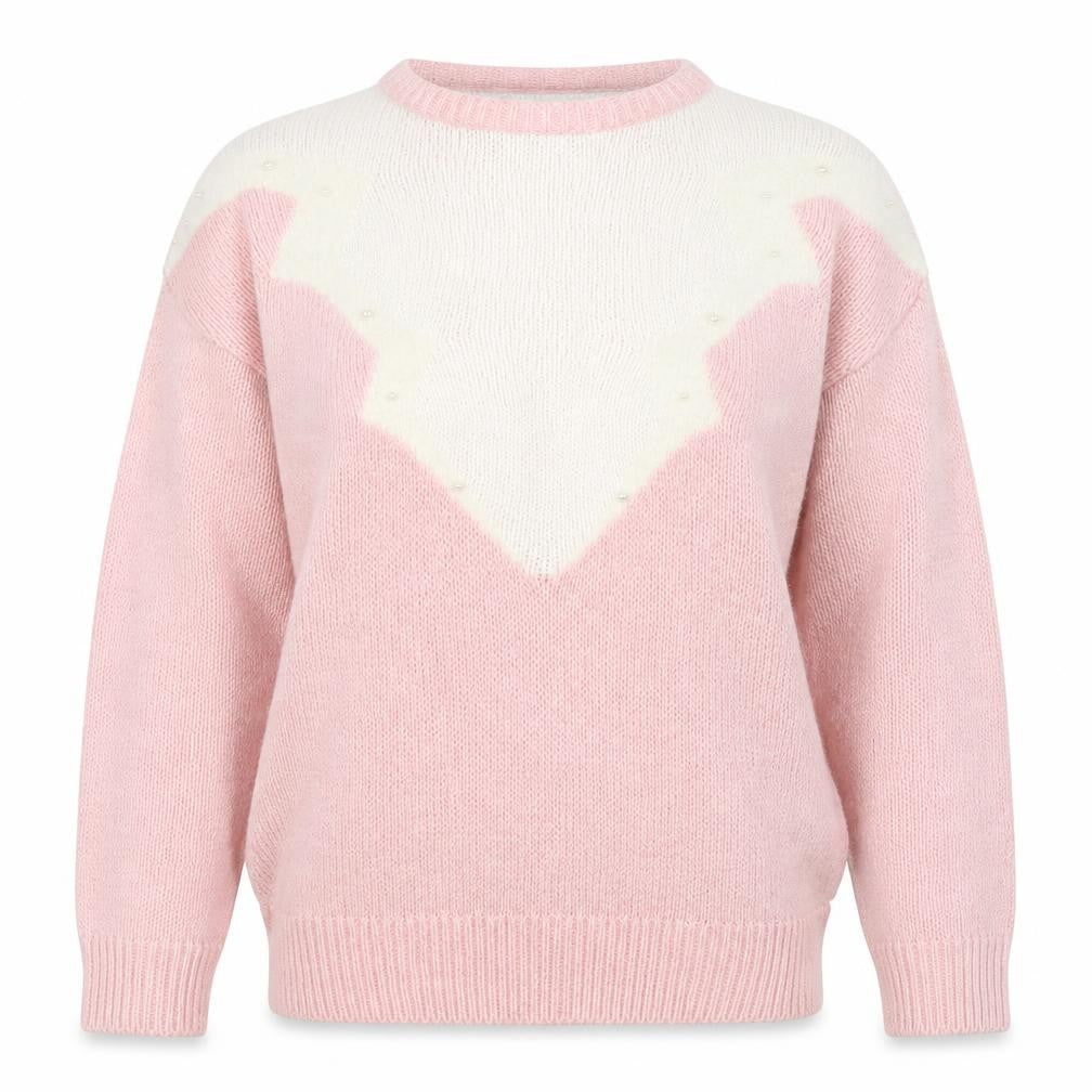 Front view of Planet women’s pink roll neck viscose jumper, size S