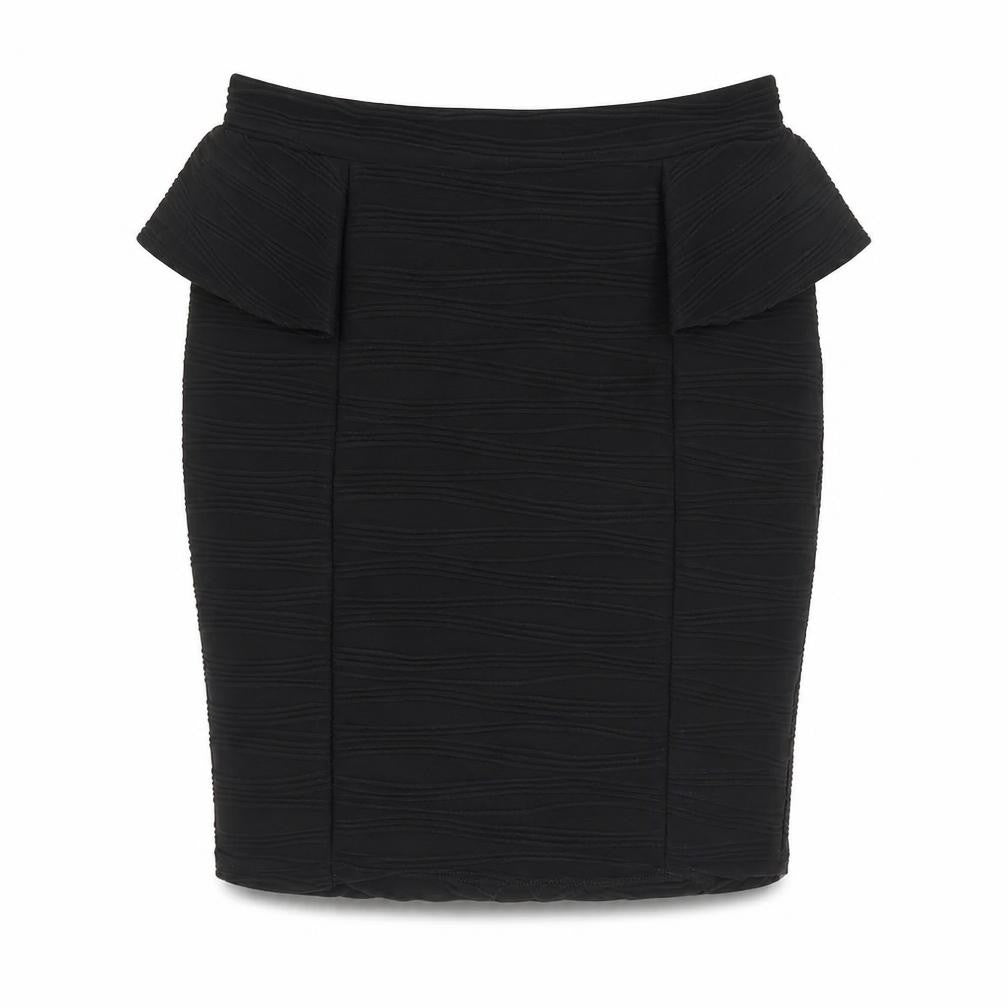 Red Herring Womens Black Polyester Straight & Pencil Skirt Size 12 - Ribbed