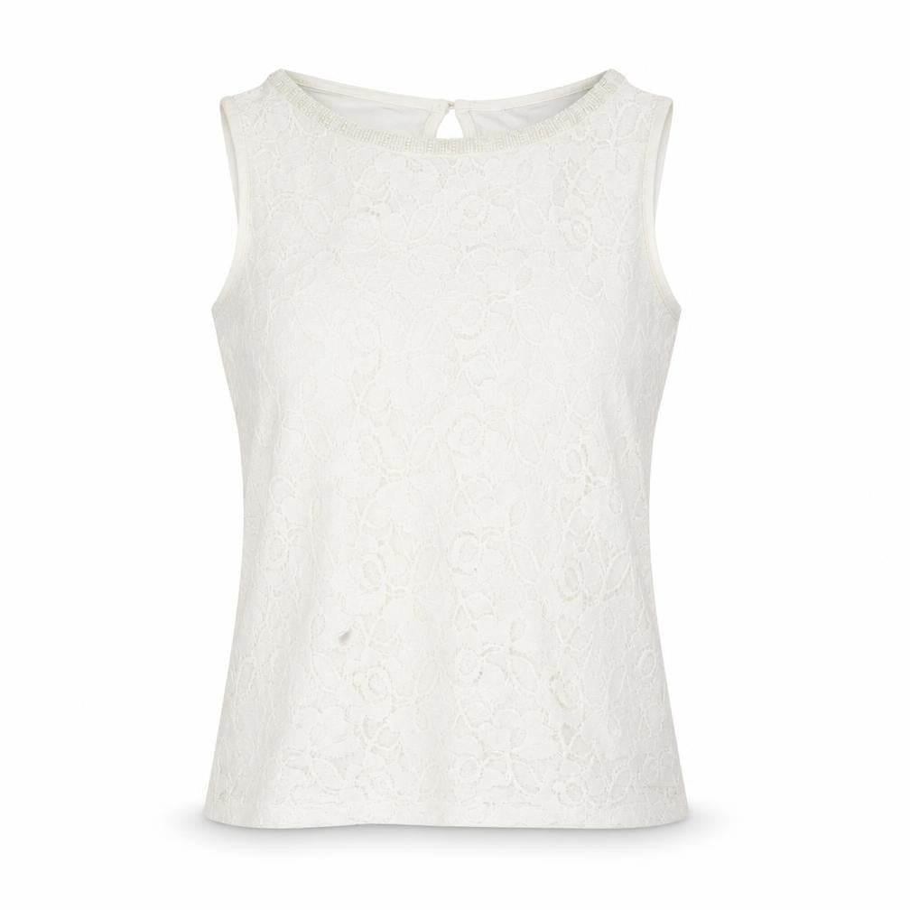 Dorothy Perkins Womens White Floral Viscose Basic Tank Size 6 Boat Neck