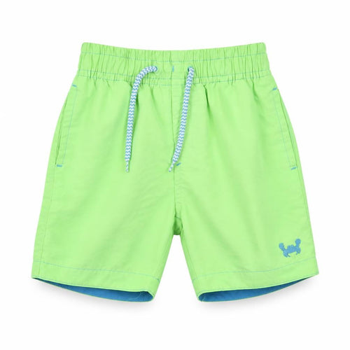 Rebel Boys Green Polyester Cropped Trousers Size 18-24 Months Drawstring - Swim Shorts