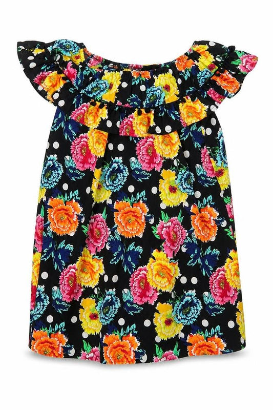Front view of ASOS women’s multicoloured floral polyester a-line, size UK 10, round neck pullover