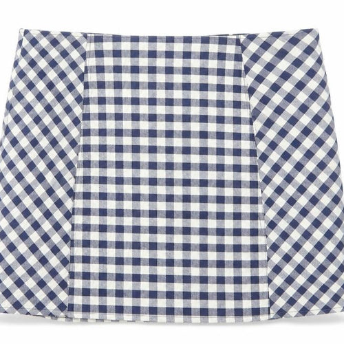 Cooperative Womens Blue Check Cotton Mini Skirt Size L Zip
