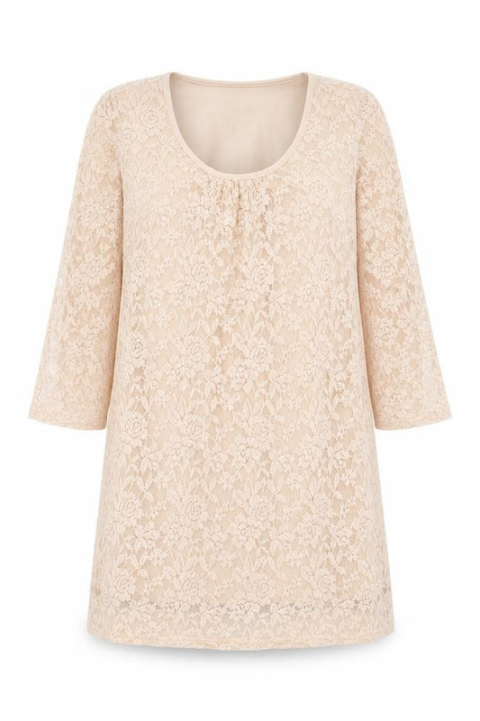 Front view of Anne Smith women’s pink polyester a-line, size UK 14, round neck pullover