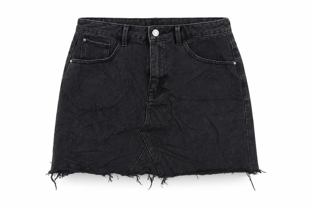 Denim & Co. Womens Black Cotton Maxi Skirt Size 10 Zip