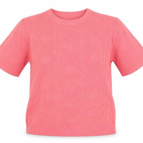 Pure and Natural Womens Pink Round Neck Acrylic Pullover Jumper Size S