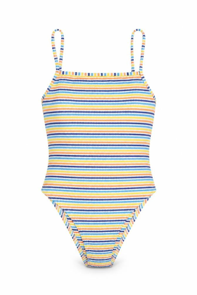 New Look Womens Multicoloured Striped Polyester Leotard One-Piece Size 8 L10 in Snap