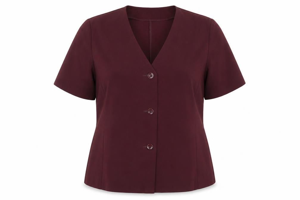 Slimma Womens Purple Polyester Basic Button-Up Size 18 V-Neck