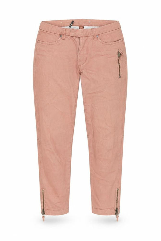 Front view of Part Two women’s pink cotton capri jeans, size UK 8, 25-inch leg regular button