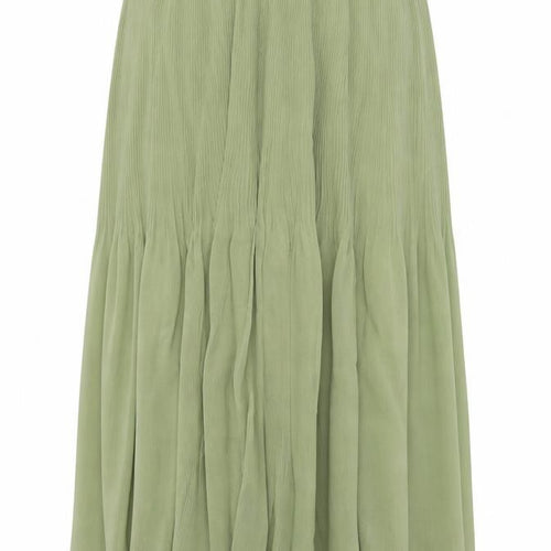Marks and Spencer Womens Green Polyester Pleated Skirt Size 20 Zip