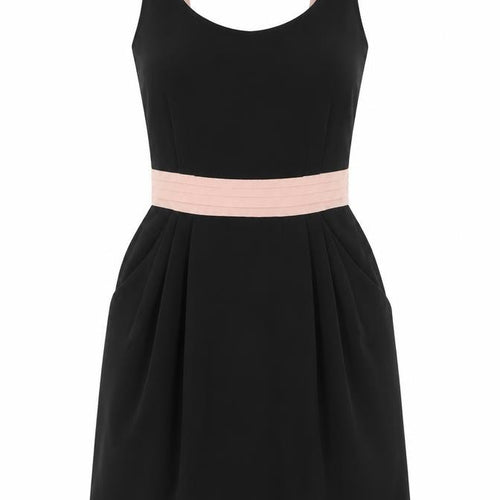 Mango Womens Black Polyester A-Line Size XS Scoop Neck Zip - Racer Back