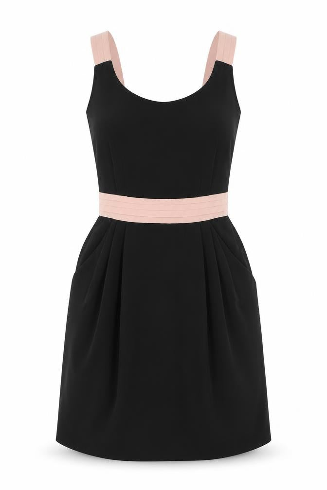 Mango Womens Black Polyester A-Line Size XS Scoop Neck Zip - Racer Back