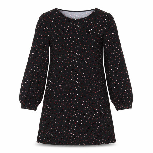 Mango Womens Black Polka Dot Polyester A-Line Size XS Round Neck Pullover
