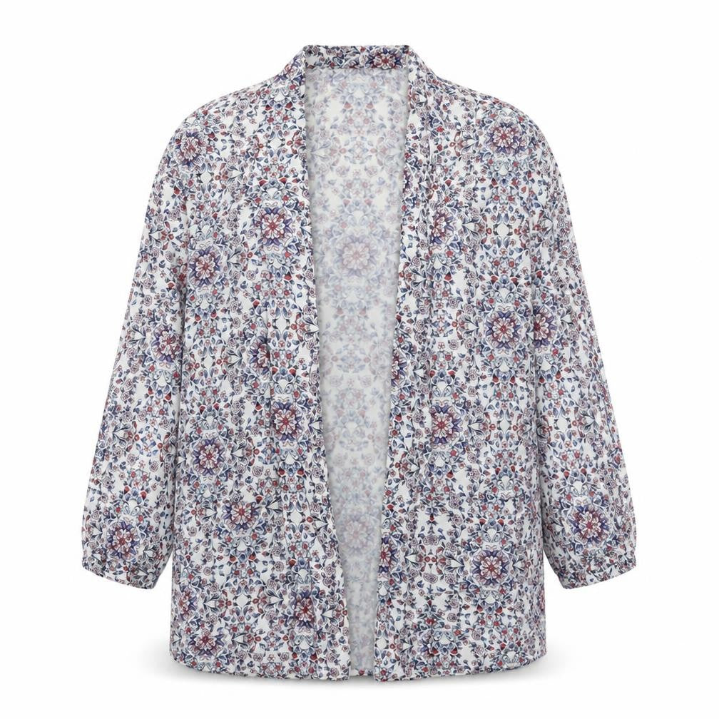 Front view of New Look women’s multicoloured floral jacket, size UK 10