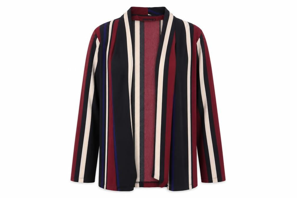 PRETTYLITTLETHING Womens Multicoloured Striped Jacket Size 12