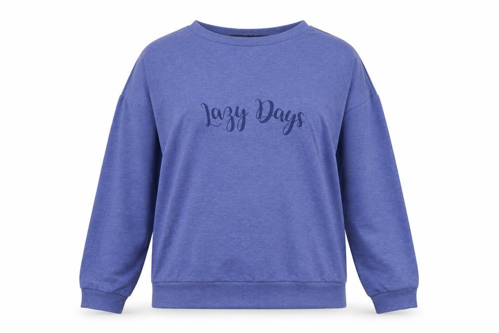 Avenue Womens Blue Solid Polyester Top Pyjama Top Size S - Lazy Days